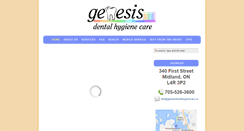 Desktop Screenshot of genesisdentalhygienecare.com