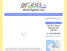 Tablet Screenshot of genesisdentalhygienecare.com